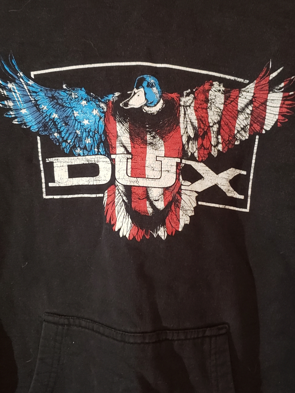 Source Unknown Black Pullover Hoodie with Patriotic Duck Graphic - Picture 2 of 4
